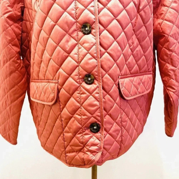 NWT CROFT & BARROW Women Button Down Quilted Orange Jacket Lightweight 1X - Picture 3 of 13